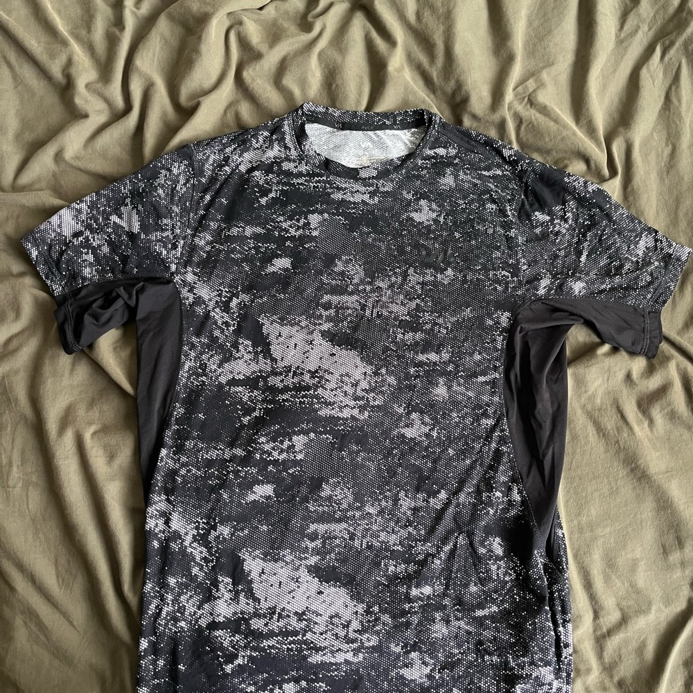 Digital Camo Active Tee - Black and Gray
